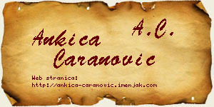 Ankica Caranović vizit kartica
